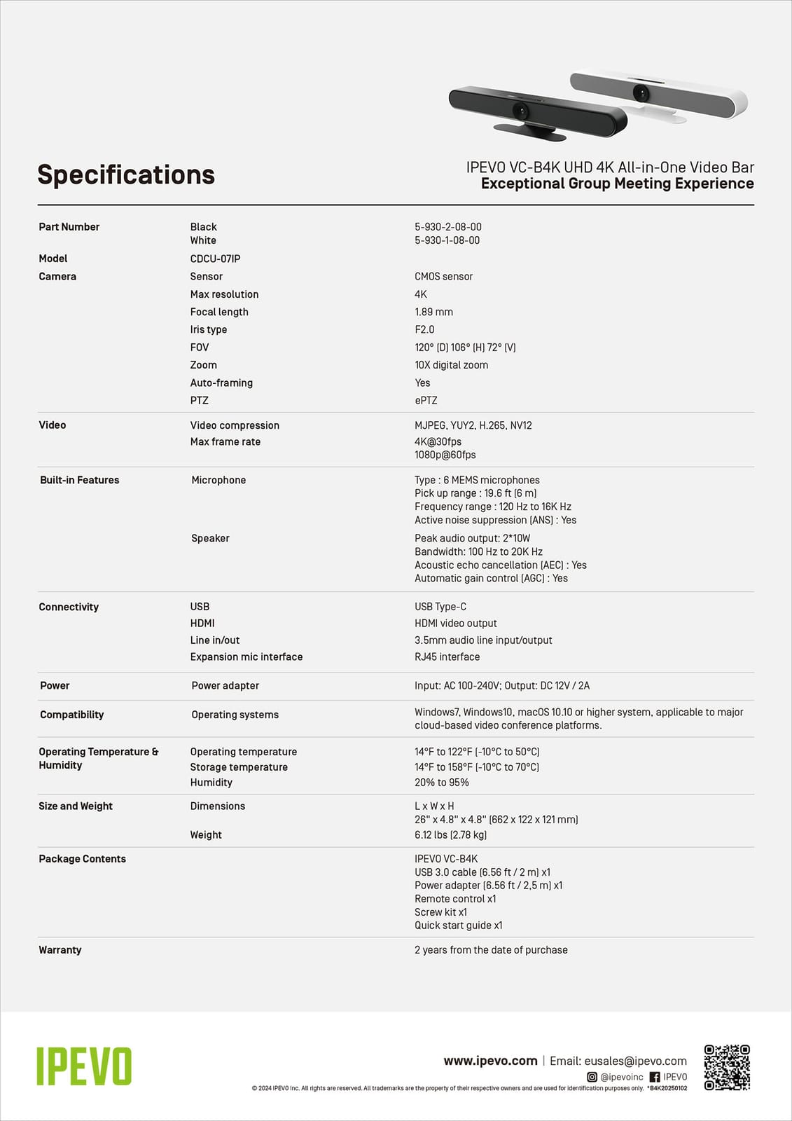 VC-B4K Datasheet