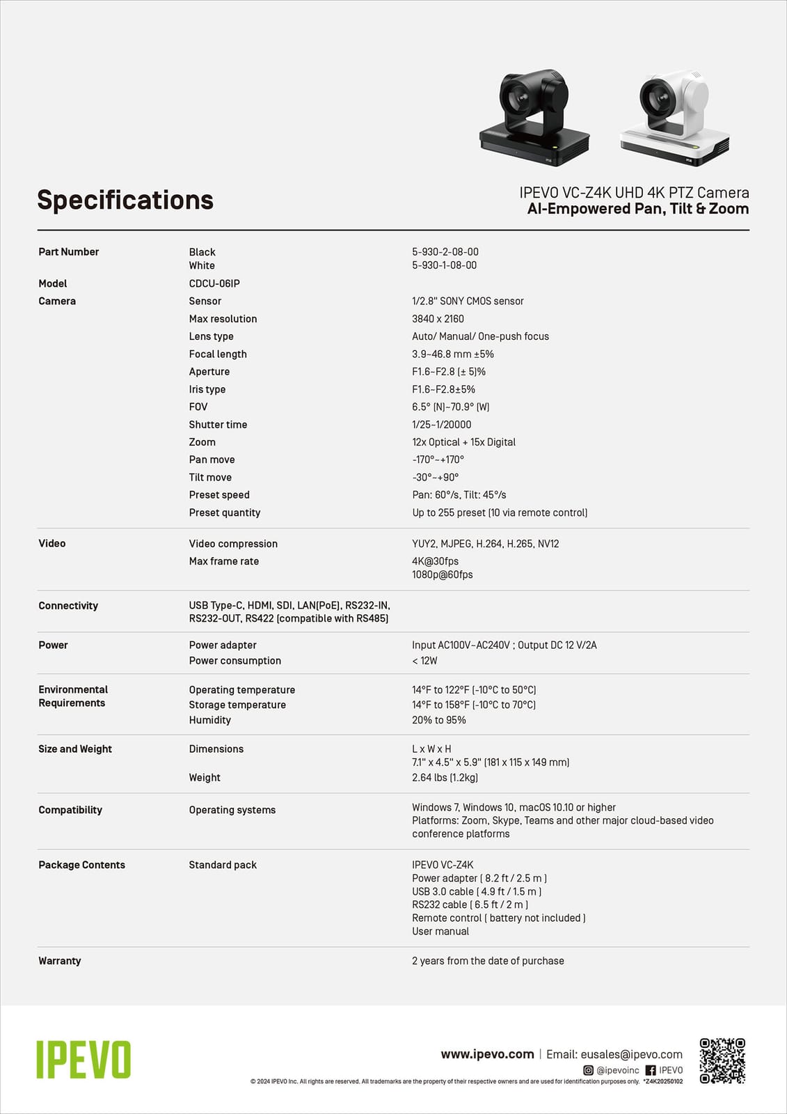 VC-Z4K Datasheet