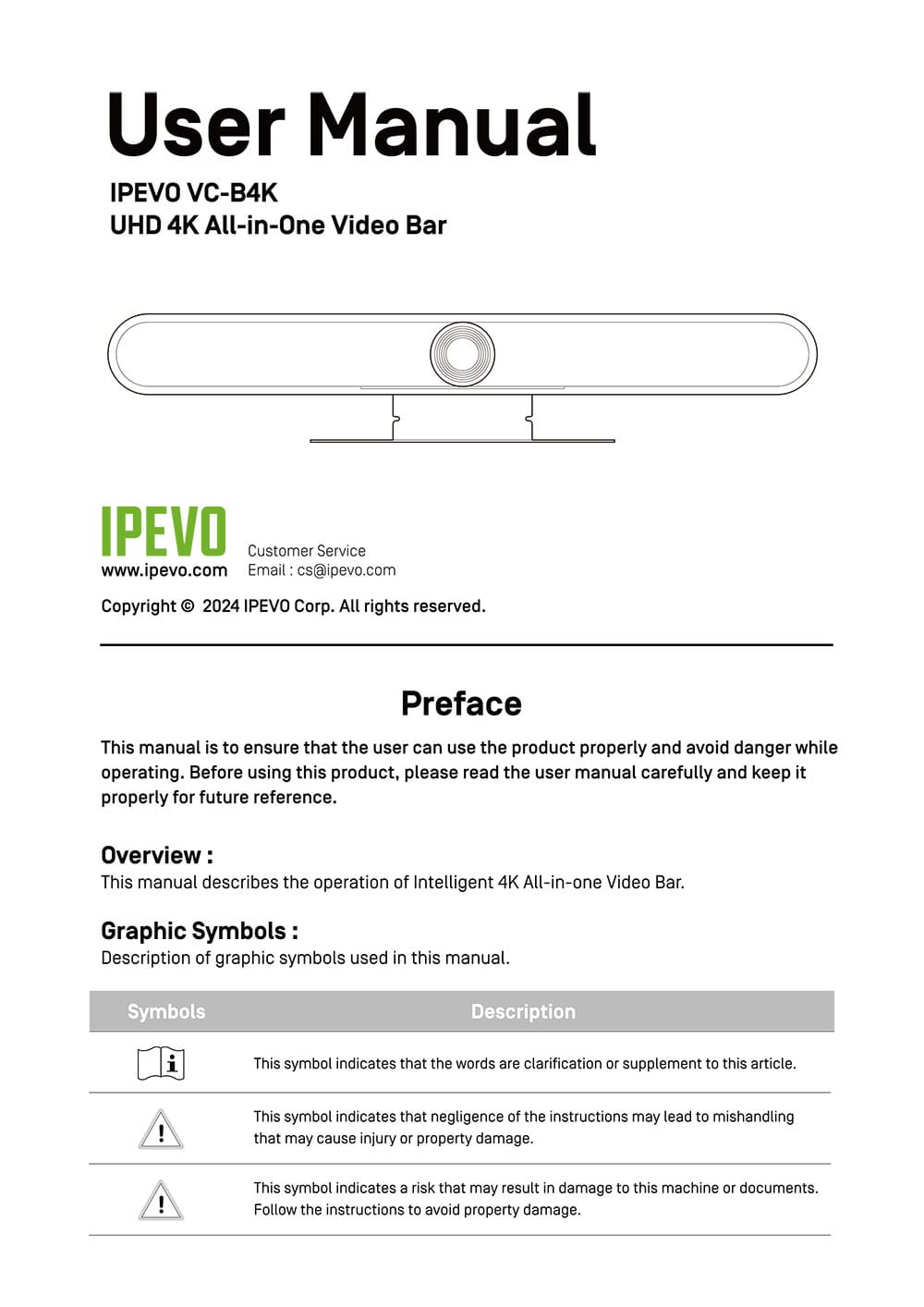 VC-B4K User Manual
